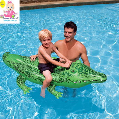 Детский надувной плотик Intex 58546 "Крокодил", 168 на 86 см