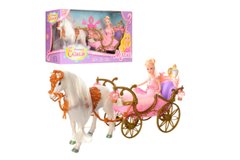 Игровой набор для девочки карета с куклой см,свет,лошадь-звук,ходит,кукла 29см,
