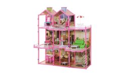 Игровой Трехэтажный кукольный домик 8 кoмнaт и вepaндa Fashion Doll House 109 см с световыми эфектами 245 дет