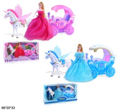 Игровой набор для девочки карета с куклой ,свет,лошадь-звук,ходит,кукла 686-780/783