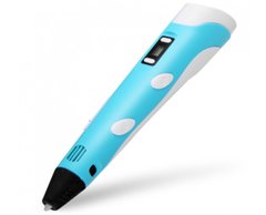 3D-ручка для малювання пластиком з LCD дисплеєм 3D Pen 2 Блакитна