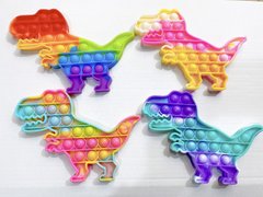 Игрушка антистресс Pop it для детей разноцветная (динозавр)