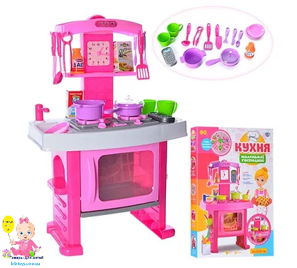 Детская игровая кухня Limo Toy 661-51, звук, свет, размером 61-42-25см