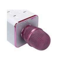 Бездротовий портативний Bluetooth мікрофон-караоке Q7 Rose and gold ( рожевий і золотий)