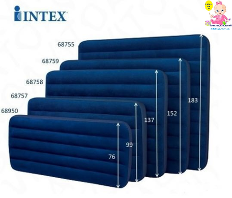 Надувной матрас Интекс 64765,полуторный, набор,152-203-25 см